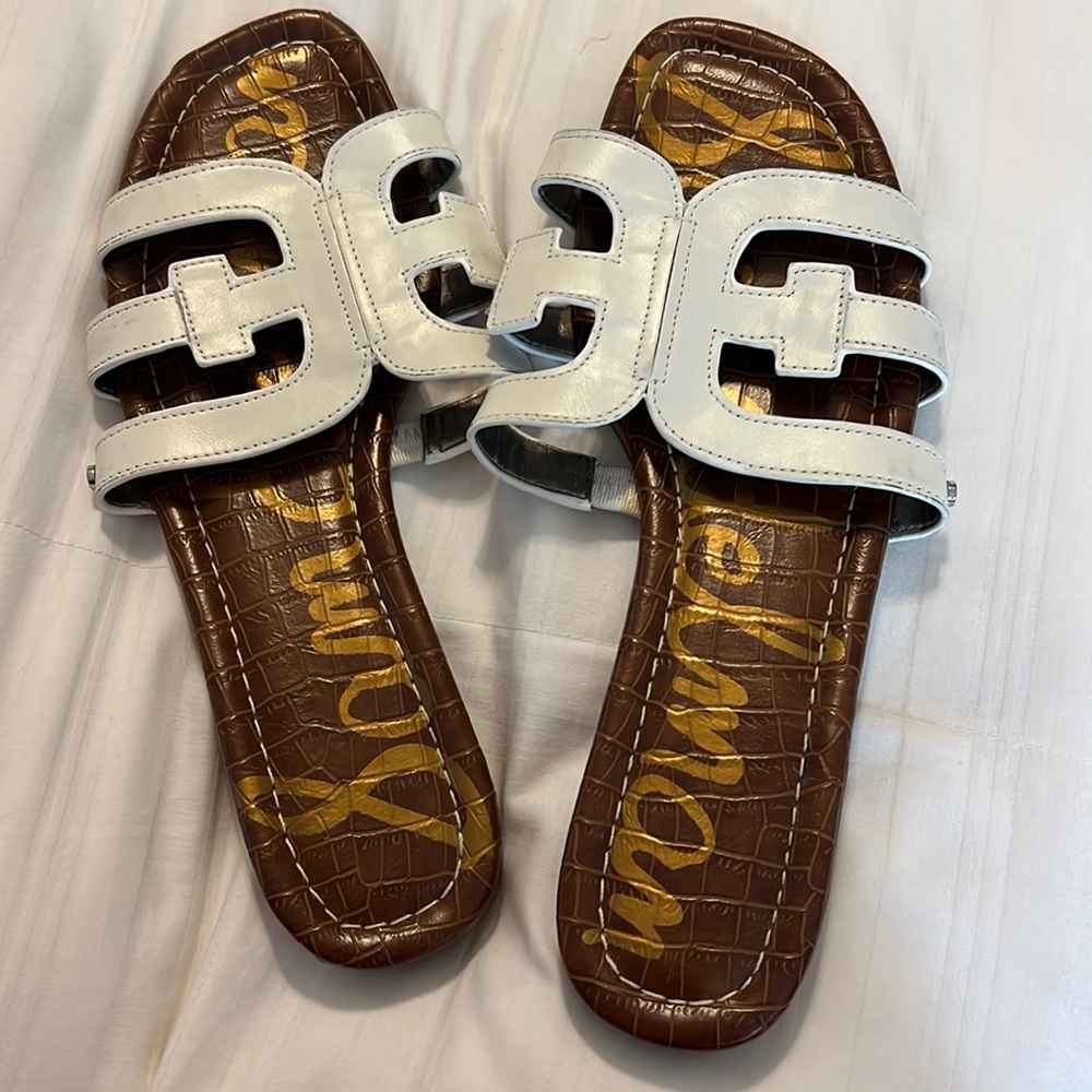 Sam Edelman white leather Oran Sandals